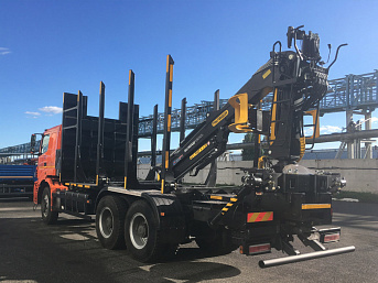 Сортиментовоз на платформе VLT с ГМУ VM10L74 на шасси КАМАЗ 6580 (ЕВРО 5) новый