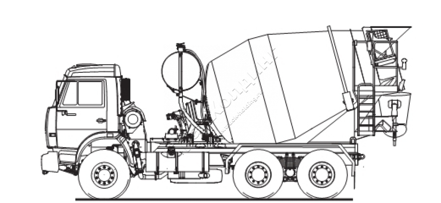 Автобетоносмеситель 58147W (ABS-7K) (шасси КАМАЗ-65115)