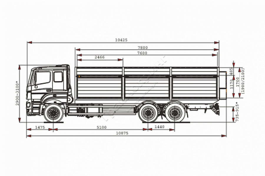 Зерновоз КАМАЗ 65207-85002-87 (ЕВРО 5) новый