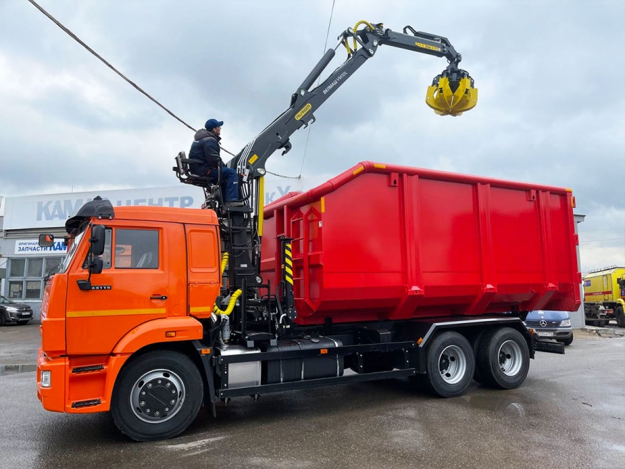 Ломовоз (металловоз) с ГМУ VM10L74M на шасси КАМАЗ 65115 кузов half-pipe ТИТАН (ТоргКомс) (ЕВРО 5) новый