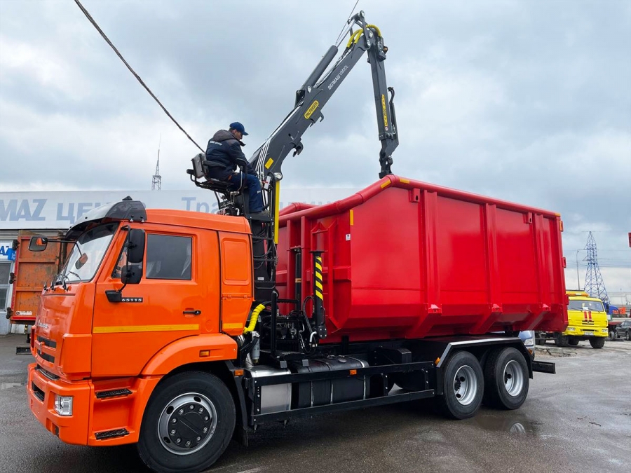 Ломовоз (металловоз) с ГМУ VM10L74M на шасси КАМАЗ 65115 кузов half-pipe ТИТАН (ТоргКомс) (ЕВРО 5) новый