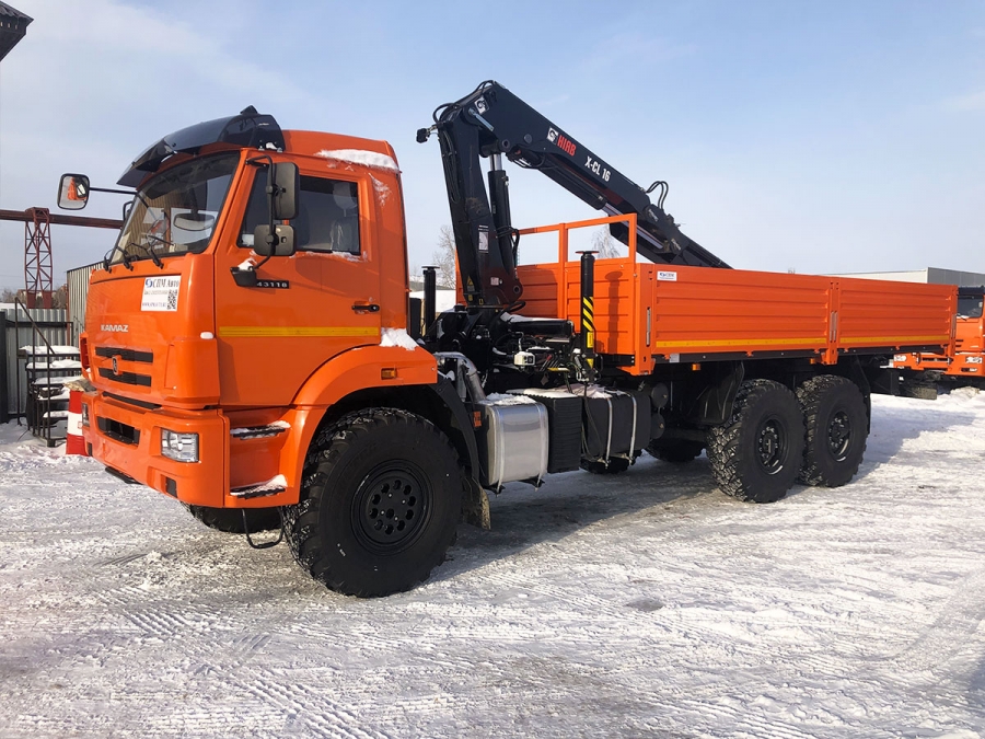 Бортовой КАМАЗ 43118 с КМУ HIAB X-CL 16B-3 (ЕВРО 5) новый