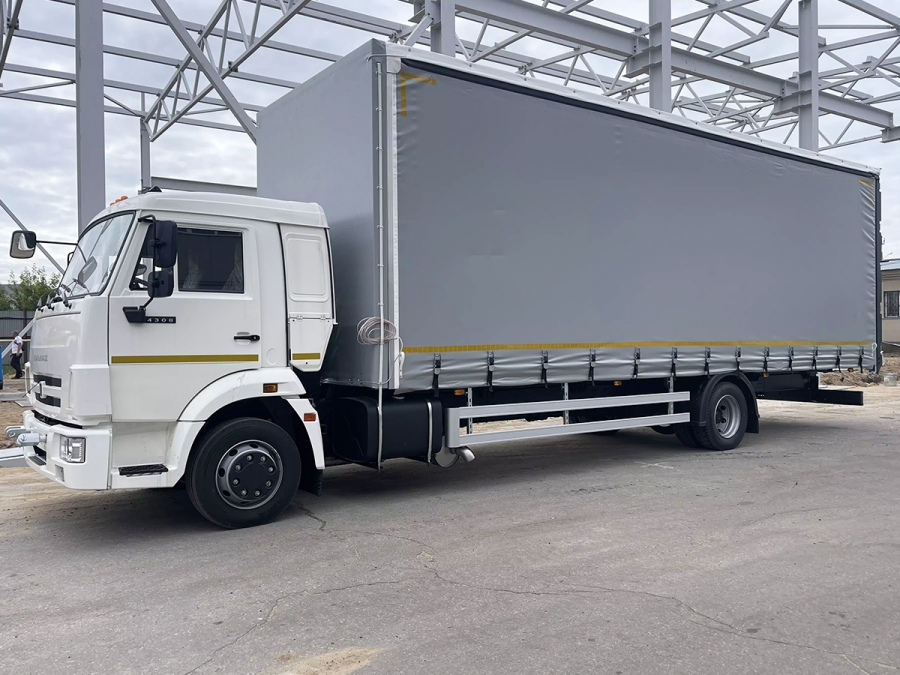 Тентованный (шторно-бортовой) еврофургон 4388-010-69 на шасси КАМАЗ 4308 длина борта 8500 мм (54 м3) (ЕВРО 5) новый 