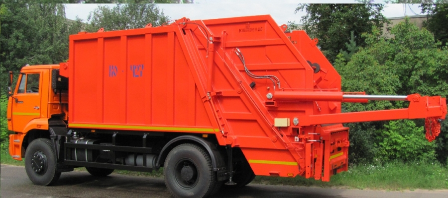 Мусоровоз c портальным погрузчиком КО-427-52
