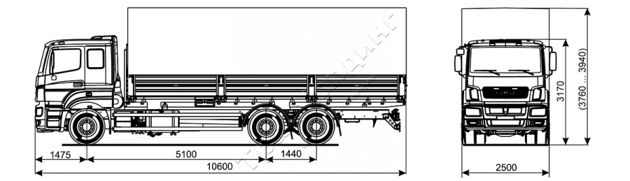 Бортовой КАМАЗ 65207-001-87 (S5) (ЕВРО 5) новый