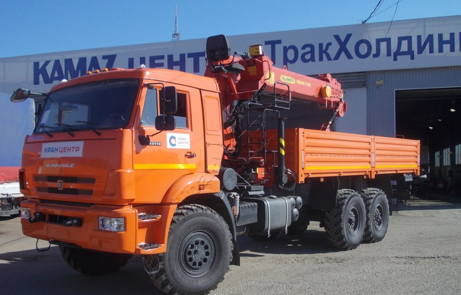 КАМАЗ бортовой с КМУ PALFINGER INMAN IT-150 на шасси КАМАЗ 43118-9990-46